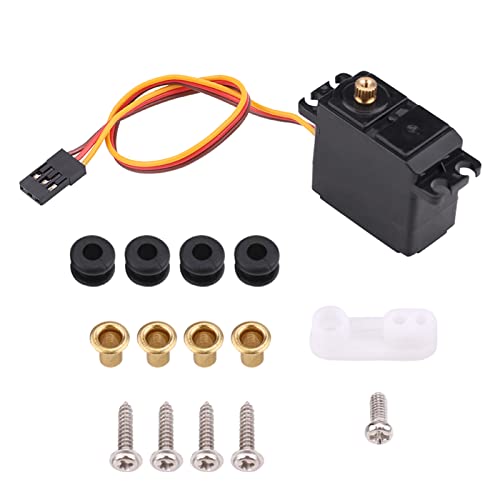 NOENNULL Servo mit Schrauben, Rc-Auto-Servo 2,2 Kg, Metallgetriebe, Wasserdichtes Servo-Fernbedienungszubehör für 1 16 1 14 1 12 Rc-Auto Wltoys 124017 Servogetriebe von NOENNULL