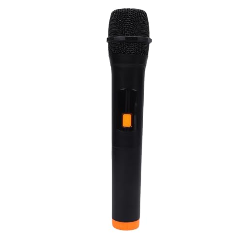 NOENNULL Spielzeugmikrofon für Aluminium ABS Gefälschte Mikrofon Simulation Sprachpraxis Prop Karaoke Mikrofon für Bühnen Kostüm -Geburtstagsfeier Rollenspiele (Orange schwarz) von NOENNULL