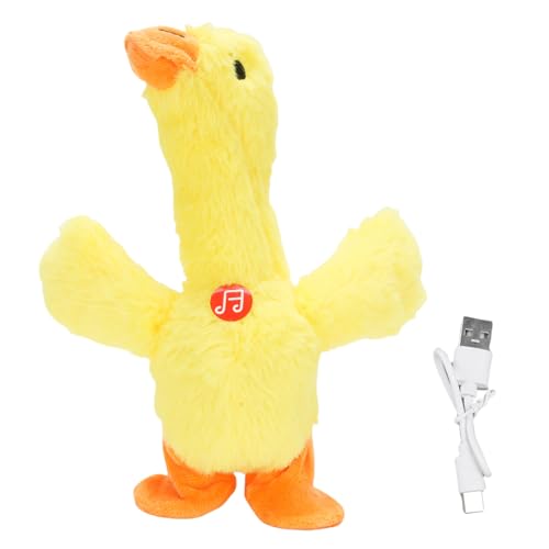 NOENNULL Walking Duck Plüschspielzeug, Elektrische Stofftier -Ente Spricht Tanzende Duck Spielzeug Süße Interaktive Musikalische Ente Ausgestopfte Tier Tragbare Tanzende für Baby von NOENNULL