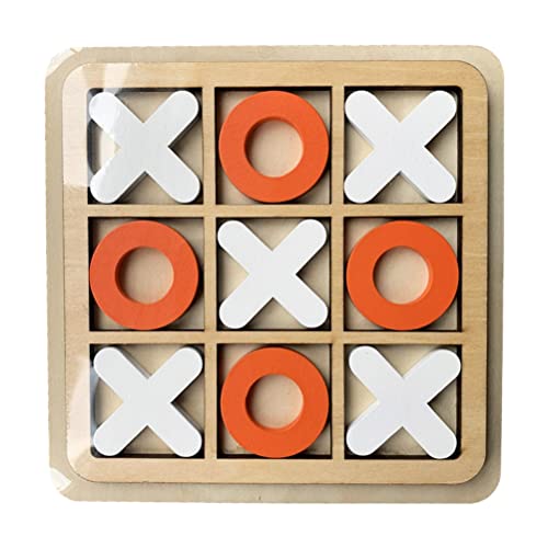 NOENNULL XO Brettspiel Holz (Toe) - Handgefertigtes 3 -in 1 -Holz -Puzzle -Set, Bildungsstrategiespiel für Kinder, Lernspielzeug, Familieninteraktionsbrettgeschenk (Wie Gezeigt) von NOENNULL