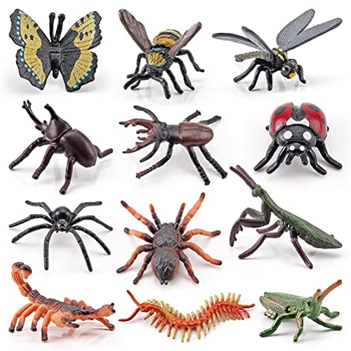 Set mit 12 realistischen Figuren, Sammlung von Spinnen aus Kunststoff mit Biene, religiöser Mante und Schmetterling für Kinder, wissenschaftliches Lernspielzeug, pädagogische Hilfe Set mit 12 realistischen Figuren, Sammlung von Spinnen aus Kunststoff mit Biene, religiöser Mante und Schmetterling für Kinder, wissenschaftliches Lernspielzeug, pädagogische Hilfe von NOENNULL