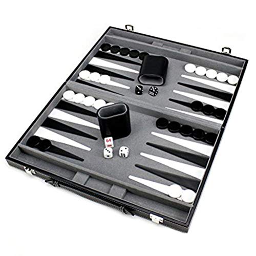 Tragbares Backgammon Set für Kinder und Erwachsene Reise Schach Falt-Set Reise Backgammon Brettspiele (schwarz) von NOENNULL