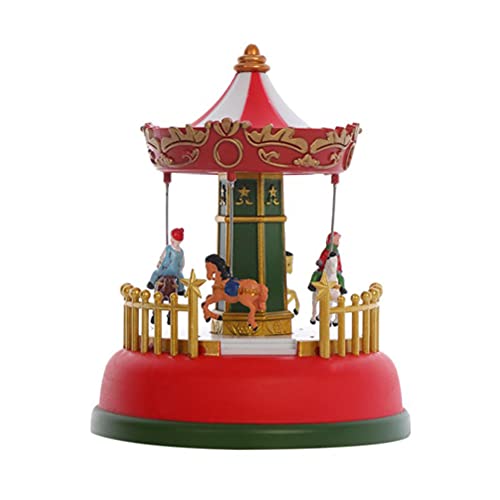 Weihnachts-Mini-Spieluhr, Leuchtendes Musikkarussell, Riesenrad, Animiertes, Romantische Tischdekoration (B) von NOENNULL