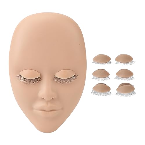 Wimpern-Mannequinkopf für Make-up & Wimpernverlängerung Übung - Enthält 3 Paar Abnehmbare Augenlider & Doppellagige Wimpern, für Anfänger & Profis, Realistischer Trainingskopf von NOENNULL
