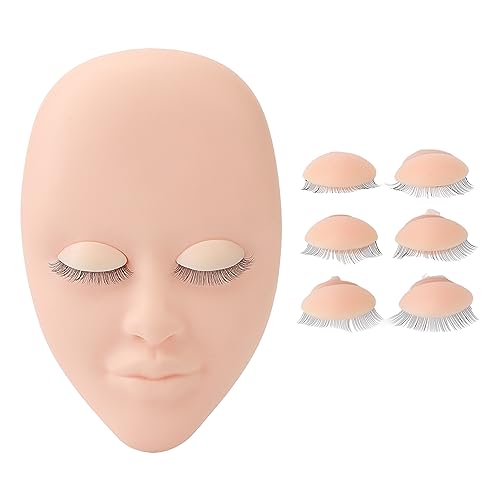 Wimpern-Mannequinkopf für Make-up & Wimpernverlängerung Übung - Enthält 3 Paar Abnehmbare Augenlider & Doppellagige Wimpern, für Anfänger & Profis, Realistischer Trainingskopf von NOENNULL
