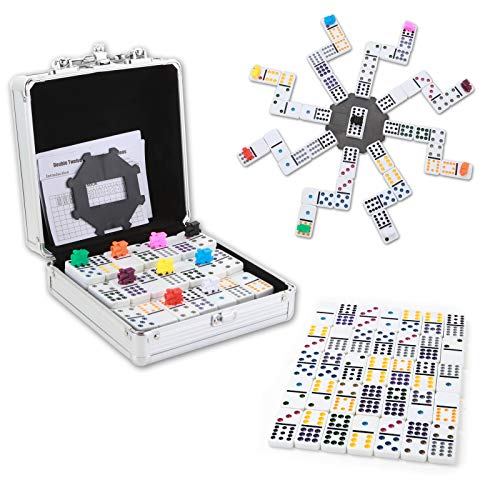 NOLIE Mexikanische Zug-Dominospiel, Doppel 12 Dominosteine, Punkt-Dominosteine mit Aluminiumkoffer NOLIE Mexikanische Zug-Dominospiel, Doppel 12 Dominosteine, Punkt-Dominosteine mit Aluminiumkoffer von NOLIE