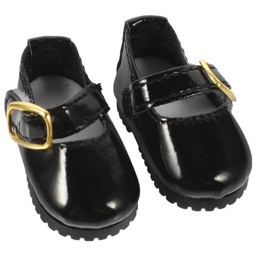 NOLITOY 1 Paar Mini Bjd Schuhe Puppe Erste Kleine Mädchen Kleid Pu Schwarz von NOLITOY