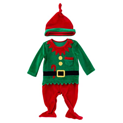 NOLITOY 1 Satz Baby-Weihnachtskleidung Kleidung für Kleinkinder neugeborener weihnachtsspielanzug Weihnachtsmann-Kostüm Babykleidung Weihnachtskostüm Overall Karikatur zweiteiliger Anzug von NOLITOY