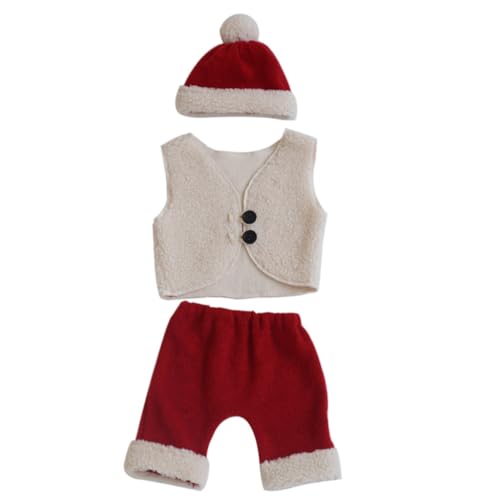 NOLITOY 1 Satz Babyfotografie-Kit Weihnachtsmann-Baby-Pyjama Mützen für neugeborene Babys Baby-Weihnachtsoutfit Weihnachtsmann-Kostüm Weihnachts-Shorts Weihnachtskleidung Modellieren Hut von NOLITOY