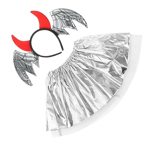 NOLITOY 1 Satz Bat Horn Haarreif und Teufel Kostüm Rock Set Halloween Accessoire für Auffällige Partybekleidung Cosplay Verkleidung für Mottopartys und Karneval NOLITOY 1 Satz Bat Horn Haarreif und Teufel Kostüm Rock Set Halloween Accessoire für Auffällige Partybekleidung Cosplay Verkleidung für Mottopartys und Karneval von NOLITOY