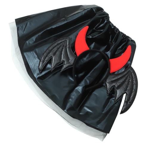 NOLITOY 1 Satz Halloween Bat Headband Set mit Teufelsrock Cosplay Kostüm für Halloween Party Bequemes Material Kreative Horn Dekoration für Dekoration NOLITOY 1 Satz Halloween Bat Headband Set mit Teufelsrock Cosplay Kostüm für Halloween Party Bequemes Material Kreative Horn Dekoration für Dekoration von NOLITOY