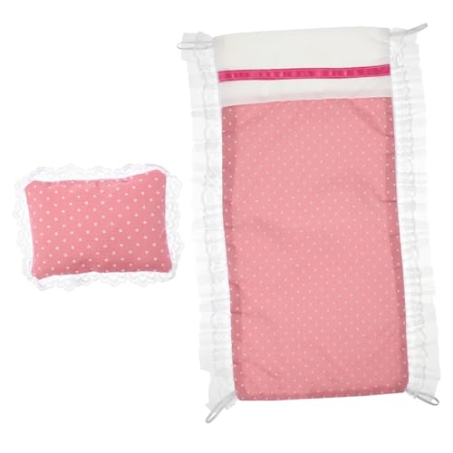 NOLITOY 1 Satz Mini Bettwäsche für Puppenhaus Puppenbett Zubehör mit Kissen und Bettlaken Realistische Dekoration für Mini Schlafzimmer für Puppenhaus von NOLITOY