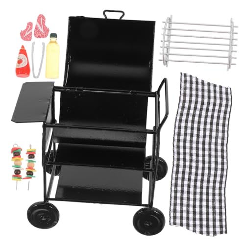 NOLITOY 1 Satz Mini-Grill kreativ Dollhouse playmobile - Puppenhaus Grill Modell BBQ-Modell Kreatives Puppenhaus-Grill Mini-Hausgrill Puppenhaus-Dekore Legierung Black von NOLITOY