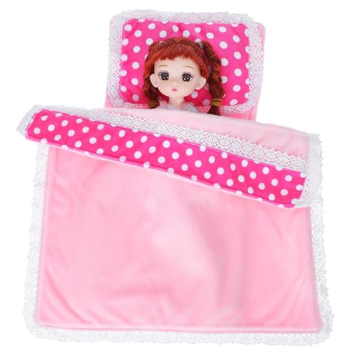 NOLITOY 1 Satz Mini-bettwäsche-Set Winzig Puppenmatratze Und Krippe Decke Puppenbett Schlafzimmerzubehör Für Puppenstuben Puppenhauszubehör Bett Puppentröster Mini-Quilt Stoff von NOLITOY