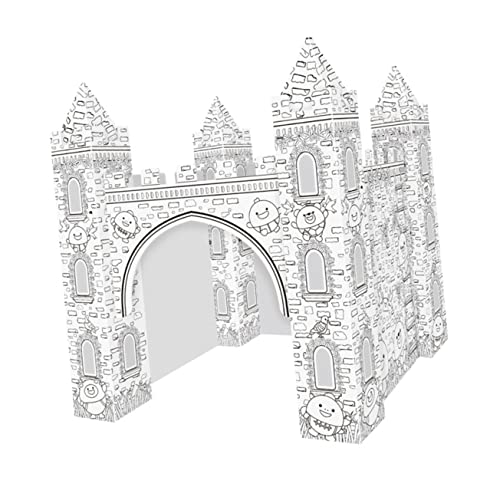 NOLITOY 1 Satz Papierschloss Ausmalpuzzle Selber Machen 3D-färbungspuzzle 3D-Puzzle Zum Ausmalen Für Einfärben Von 3D-Puzzles Malpapier 3D-Puzzle Einfärben Von 3D-burgen Weiß von NOLITOY