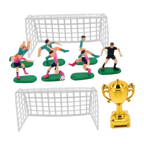 NOLITOY 1 Satz Puppenhaus-Fußballmodell Dekoration Mini -Fußballtore Sport Fußballfiguren Kind Kuchen -Topper für Fußballspieler aus Kunststoff Plastik Wiederverwendbar von NOLITOY