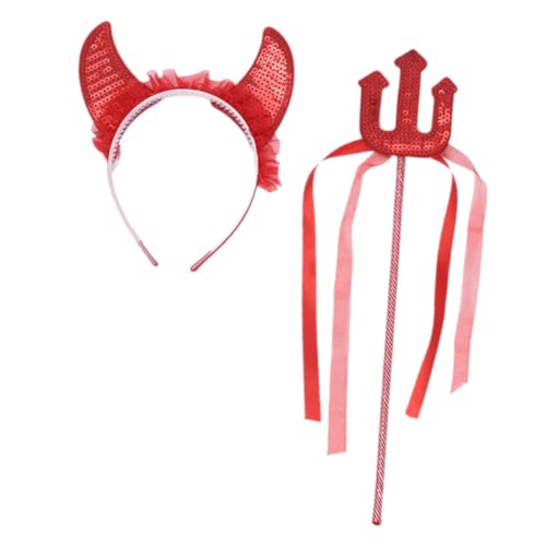 NOLITOY 1 Satz Teufelshörner Haarreif für Glitzerndes Stirnband mit Zauberstab für Halloween Partys Kostümveranstaltungen Robuste Langlebige Haaraccessoires für Kleine NOLITOY 1 Satz Teufelshörner Haarreif für Glitzerndes Stirnband mit Zauberstab für Halloween Partys Kostümveranstaltungen Robuste Langlebige Haaraccessoires für Kleine von NOLITOY