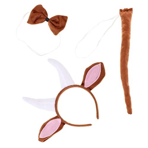 NOLITOY 1 Satz Tierkostüm Set mit Ziegenhorn Haarreif und Fliege Lustige Cosplay Accessoires für Partys Karneval und Halloween Bequem und Leicht Perfektes Kostümzubehör für Erwachsene von NOLITOY
