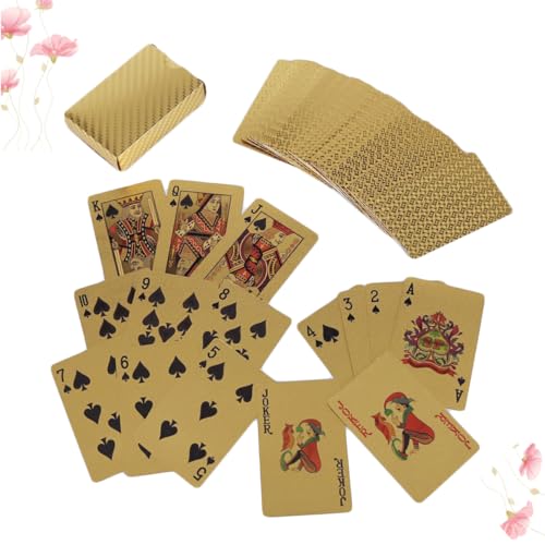 NOLITOY 1 Satz wasserdichte Goldfolie Pokerkarten Hochwertige Spielkarten mit Kreativem Design für Unterhaltsame Spiele im Home Bar oder Büro für Familien und Freunde NOLITOY 1 Satz wasserdichte Goldfolie Pokerkarten Hochwertige Spielkarten mit Kreativem Design für Unterhaltsame Spiele im Home Bar oder Büro für Familien und Freunde von NOLITOY