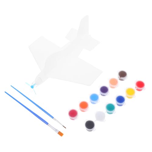 NOLITOY 1 Set Bemalbarer DIY-flugzeugmodellbausatz Schaumstoff, Weißes, Leeres Segelflugzeug Mit Satten Farben, Pädagogisches Werkzeug Für Das Fluginteresse Von Kindern, Ideal Für von NOLITOY