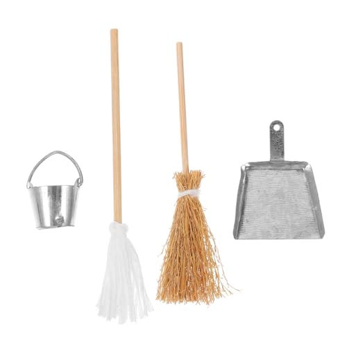 NOLITOY 1 Set Besen Kehrschaufel Modelldekorationen Modelle Ornamenthaus Mini Möbelmodell Mopp Miniatur Mopp Simulierter Mopp Kehrschaufelfiguren Simulation Besen Desktop Harz von NOLITOY