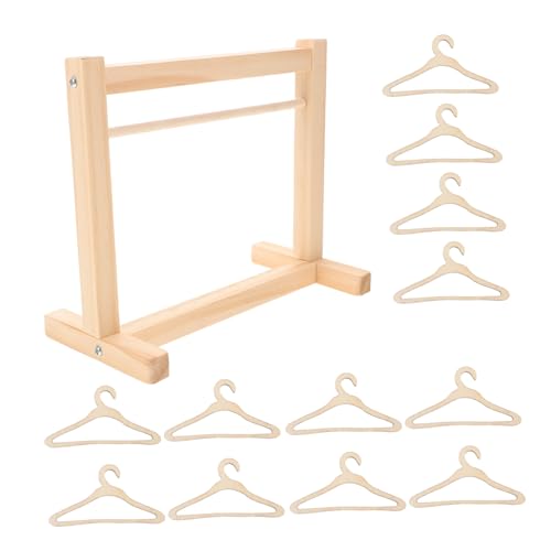 NOLITOY 1 Set Miniatur-kleiderständer: Mini-puppenkleiderschrank Mit Holzbügeln, Platzsparender Kleiderschrank Für Puppen Für Spielzeugzimmer von NOLITOY