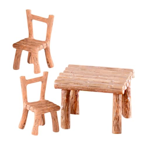 NOLITOY 1 Set Moosornamente Tisch Und Stühle Für Den Außenbereich Gartenmöbel Kleine Gartenornamente Bonsai Möbelornamente Miniatur Gartenornament Mikro Landschaftsmöbel Ornament von NOLITOY