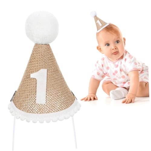 NOLITOY 1 Stück Adorabler Geburtstags Hut für Stilvolles Party Accessoire mit Feinen Pom Poms für Fotos und Geburtstagsfeiern Ersten Ihres Junge Mädchen von NOLITOY
