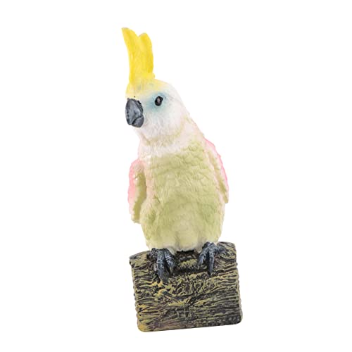 NOLITOY 1 Stück Kakaduspielzeug Vogelfiguren Realistisches Vogelspielzeug Simulationsvogelfigur Niedliche kleine Vogel-Tiermodellfigur Vogelspielzeug für Spielzeugvogel Plastik Gelb von NOLITOY