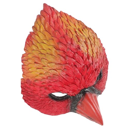 NOLITOY 1stück Lifelike Vogelkopf Tiermaske Für Halloween Und Kostümpartys Atemfreundliches Pu Material Rot Lustiges Accessoire Für Unvergessliche Mit Freunden von NOLITOY
