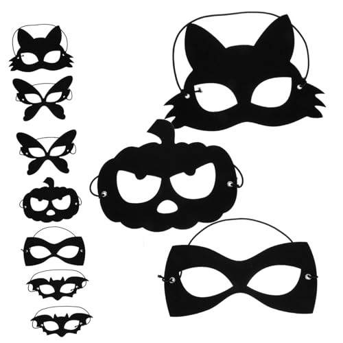 NOLITOY 10 Stück Filzmaske Halloween -Masken beängstigende Maskerade-Augenmasken Halloween-Augenmaske Halloween-Vintage-Masken karneval augenmaske für Party gefühlt Schwarz von NOLITOY