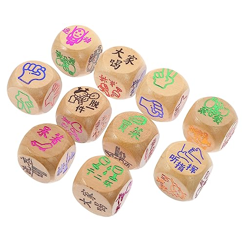 NOLITOY 10 Stück Holzspielwürfel Bunte Kompakte Würfel für Brettspiele Ktv und Partys für Familien mit Einzigartigem Design NOLITOY 10 Stück Holzspielwürfel Bunte Kompakte Würfel für Brettspiele Ktv und Partys für Familien mit Einzigartigem Design von NOLITOY