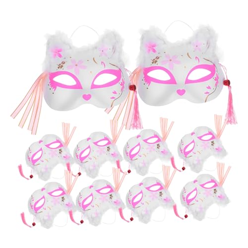 NOLITOY 10 Stück Japanische Fuchsmaske mit Led-licht Halbes Gesicht Plüsch-design mit Federn Atmungsaktiv für Cosplay Frauen Halloween Karneval -party Batterien NOLITOY 10 Stück Japanische Fuchsmaske mit Led-licht Halbes Gesicht Plüsch-design mit Federn Atmungsaktiv für Cosplay Frauen Halloween Karneval -party Batterien von NOLITOY
