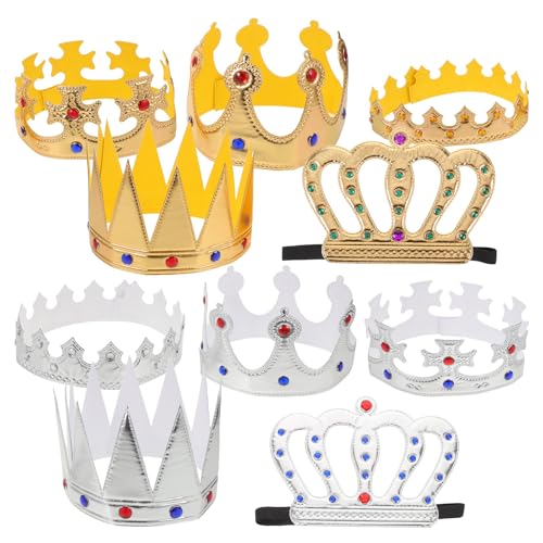NOLITOY 10 Stück Königskronen für Kinder: Königliche Krone aus Kunststoff mit Juwelen, Kopfschmuck für Kinder, König, Prinz, Kostüm, Cosplay, Geburtstagsparty, Maskerade NOLITOY 10 Stück Königskronen für Kinder: Königliche Krone aus Kunststoff mit Juwelen, Kopfschmuck für Kinder, König, Prinz, Kostüm, Cosplay, Geburtstagsparty, Maskerade von NOLITOY