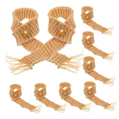 NOLITOY 10 Stück Mini Strickschal Für Damen Klein Chiffon Hals Puppe Pelzschals para Reborn Warm Pailletten Kunstschal Unsere Mini Schals Kinderzimmer Zubehör Miniatur von NOLITOY