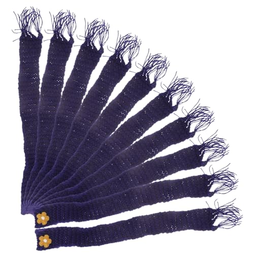 NOLITOY 10 Stück Mini Strickschal Für Damen Miniatur Schal Kleiner Puppenschal Accessoire Oberteile Gastgeschenk Puppenzubehör Kleine Abendparty Süßer Rosa Mini Schal Für Puppen von NOLITOY