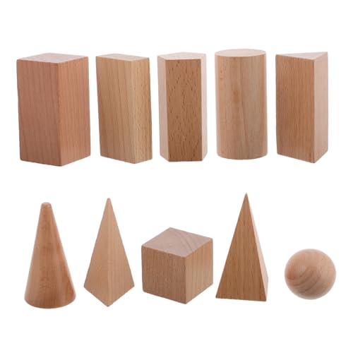 NOLITOY 10 Stück Teiliges Holz Geometrische Körper Lernhilfe Kompakt Raumspart Blöcke Für Mathe Unterricht Grundschule Homeschool Räumliches NOLITOY 10 Stück Teiliges Holz Geometrische Körper Lernhilfe Kompakt Raumspart Blöcke Für Mathe Unterricht Grundschule Homeschool Räumliches von NOLITOY