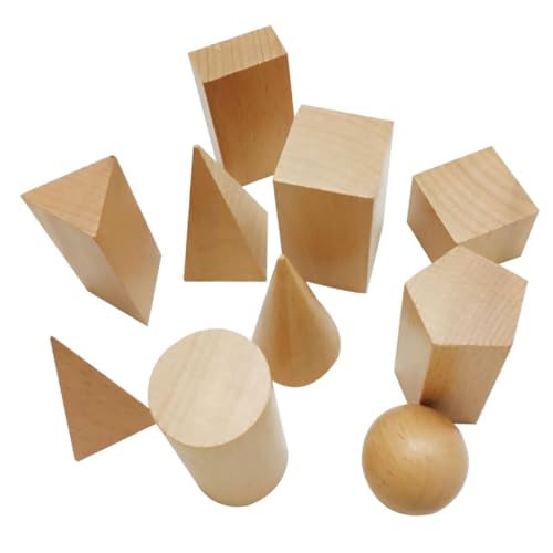 NOLITOY 10 Stück Teiliges Holzbausteine Lernspielzeug Geometrische Bauklötze aus Buchenholz Fördert Kreativität Kombinationsspielzeug für Frühes Lernen und Kognitive Entwicklung von NOLITOY