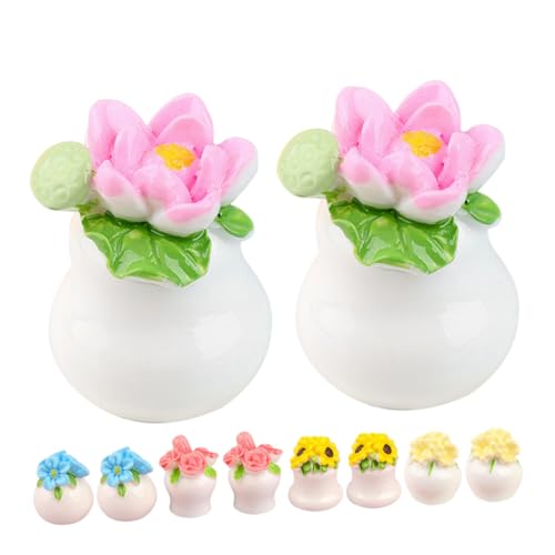 NOLITOY 10 Stück Teiliges Mini Bonsai Künstliche Miniatur Pflanzen aus Langlebigem Resin Realistische Miniatur Topfpflanzen für Puppenhaus DIY Dekoration Winzige Zimmerpflanzen von NOLITOY
