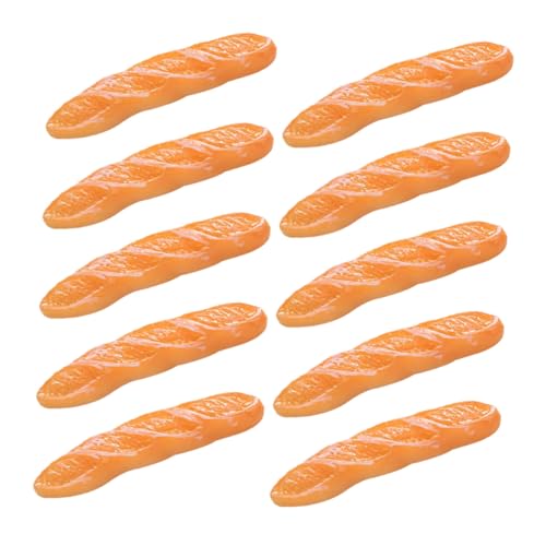 NOLITOY 10 Stück Teiliges Miniatur Baguette Realistische Resin Brotsimulation Puppenhaus Deko Mini Food Modell Fotorequisite für Bakery Wohnzimmer Wohnzimmerdekoration von NOLITOY