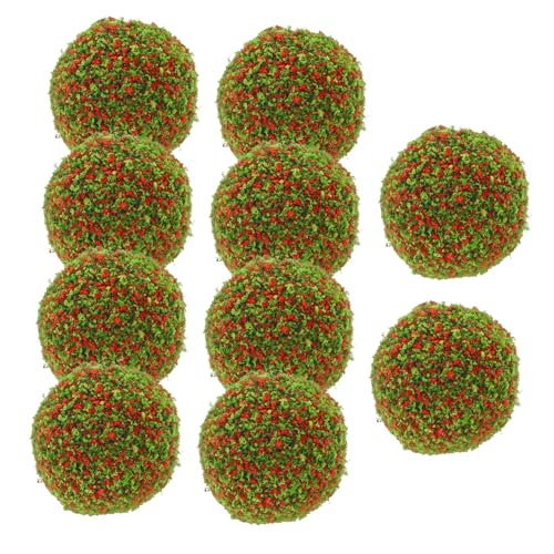 NOLITOY 10 Stück Teiliges Miniatur Strauchbälle Künstliche Pflanzen für Sandtisch Modellbau Rote und Grüne Deko Cluster für Garten Puppenhaus und Micro Landschaftsdekoration von NOLITOY