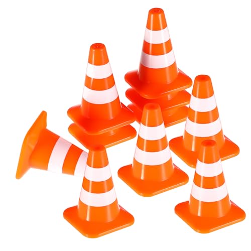 NOLITOY 10 Stück Teiliges Miniatur Verkehrszeichen Spielset aus Leichte Verkehrskegel für Sandtisch Lernspielzeug und Kreative Baustellen Dekoration von NOLITOY