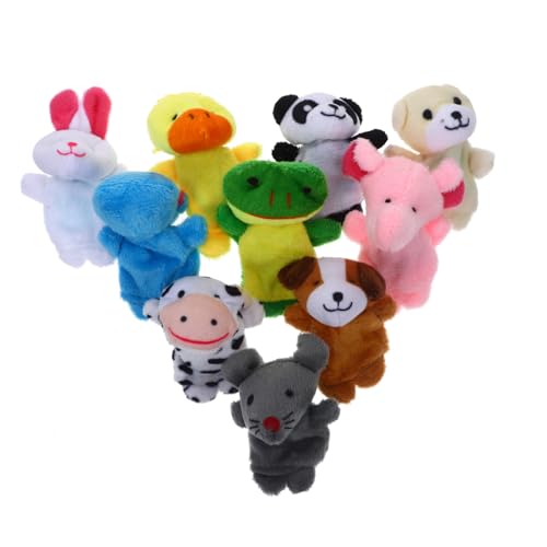 NOLITOY 10 Stück Teiliges Set Fingerpuppen für Plüsch Handpuppen Feinmotorik und Sprachentwicklung für Kreative Spielzeiten und Unterwegs von NOLITOY