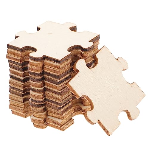 NOLITOY 100 Stück Blanko Holzpuzzle Teile zum Bemalen DIY Jigsaw Puzzle aus Naturbelassenem Holz Kreative Bastelset für Erwachsene für Malprojekte und Handwerksarbeiten von NOLITOY