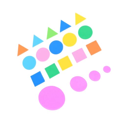 NOLITOY 1000 Stück Teiliges Bunte Eva Schaumstoff Geometrieaufkleber Selbstklebend Kinderfreundliche Kognitive Formen Runde und Eckige Motive für Basteln Scrapbooking DIY Dekoration von NOLITOY