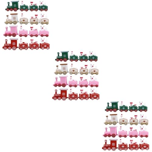 NOLITOY 12 STK Kleine Zugverzierung Polar-Express-Zug Weihnachtszug Figur Stapelklötze Aus Holz Schneemannfiguren Miniaturzug Aus Kunststoff Geschenke Kind Weihnachten Spielzeugset Plastik von NOLITOY