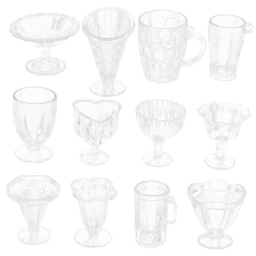 NOLITOY 12 Stück Maßstab Winzige Wasserbecher für Puppenhaus Dekoration Vielseitige Mini Tassen als Foto Requisiten und Kreative Wohnaccessoires von NOLITOY