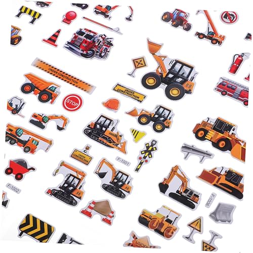 NOLITOY 12 Stück Teiliges Baustellenfahrzeug Sticker Set für Jungen und Mädchen Bunte Aufkleber mit Bagger Lastwagen und Bulldozer Vielseitig Einsetzbar Papier und Langlebig und Einfach von NOLITOY
