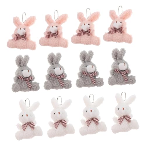 NOLITOY 12 Stück Teiliges Flauschige Plüsch Kaninchen Schlüsselanhänger Niedliche Bunny Ornamente Leicht und Tragbar für Taschen Rucksäcke und Geschenkideen bei Zufällige Farbe von NOLITOY