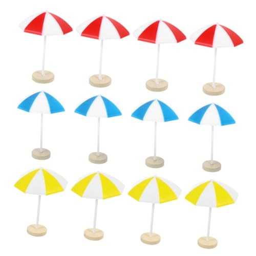 NOLITOY 12 Stück Teiliges Mini Sonnenschirm Micro Landscape Decors Farbenfrohe Strand deko Kleine Puppenhaus Accessoires für DIY Garten und Kinderzimmergestaltung von NOLITOY